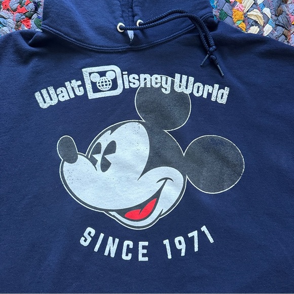 Walt Disney World Mickey Mouse Hoodie Navy Blue Sweatshirt Unisex Size Large - Picture 3 of 15